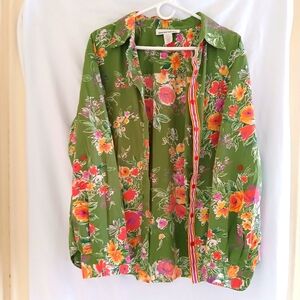 Jones New York Sport Women's Floral Button Down Shirt Cottagecore